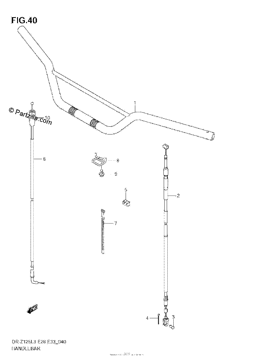Diagrama de HANDLEBAR DR Z125LL3 E33