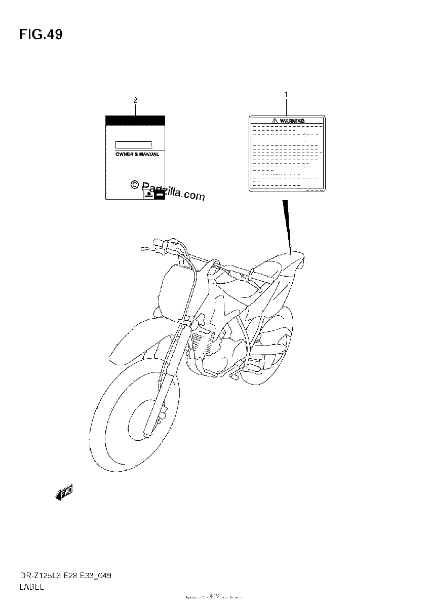 Diagrama de LABEL DR Z125L3 E28