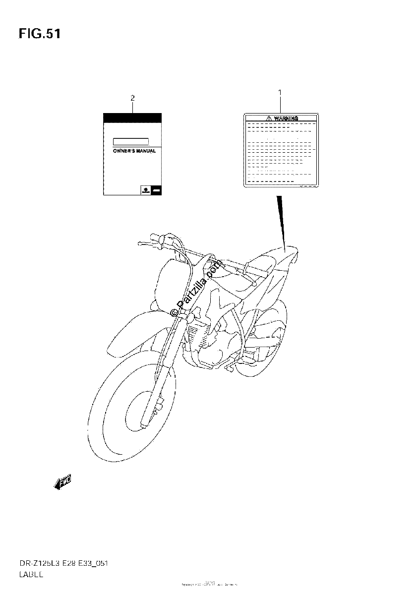 Diagrama de LABEL DR Z125LL3 E28