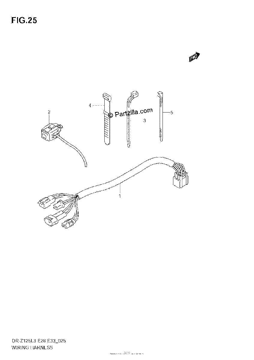 Diagrama de WIRING HARNESS DR Z125LL3 E33