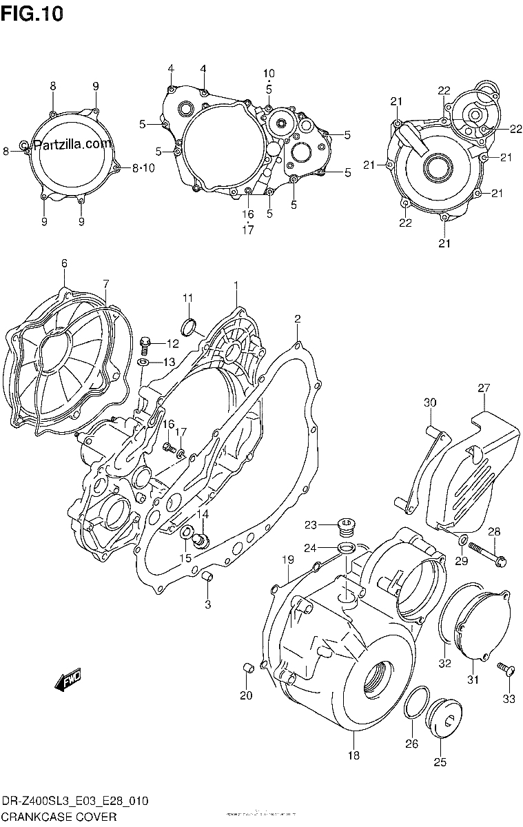 Diagrama de CRANKCASE COVER