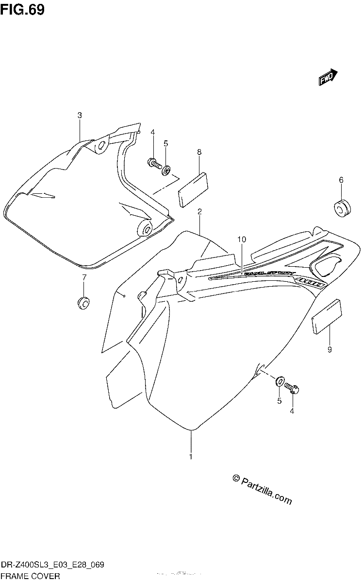 Diagrama de FRAME COVER DR Z400SL3 E03