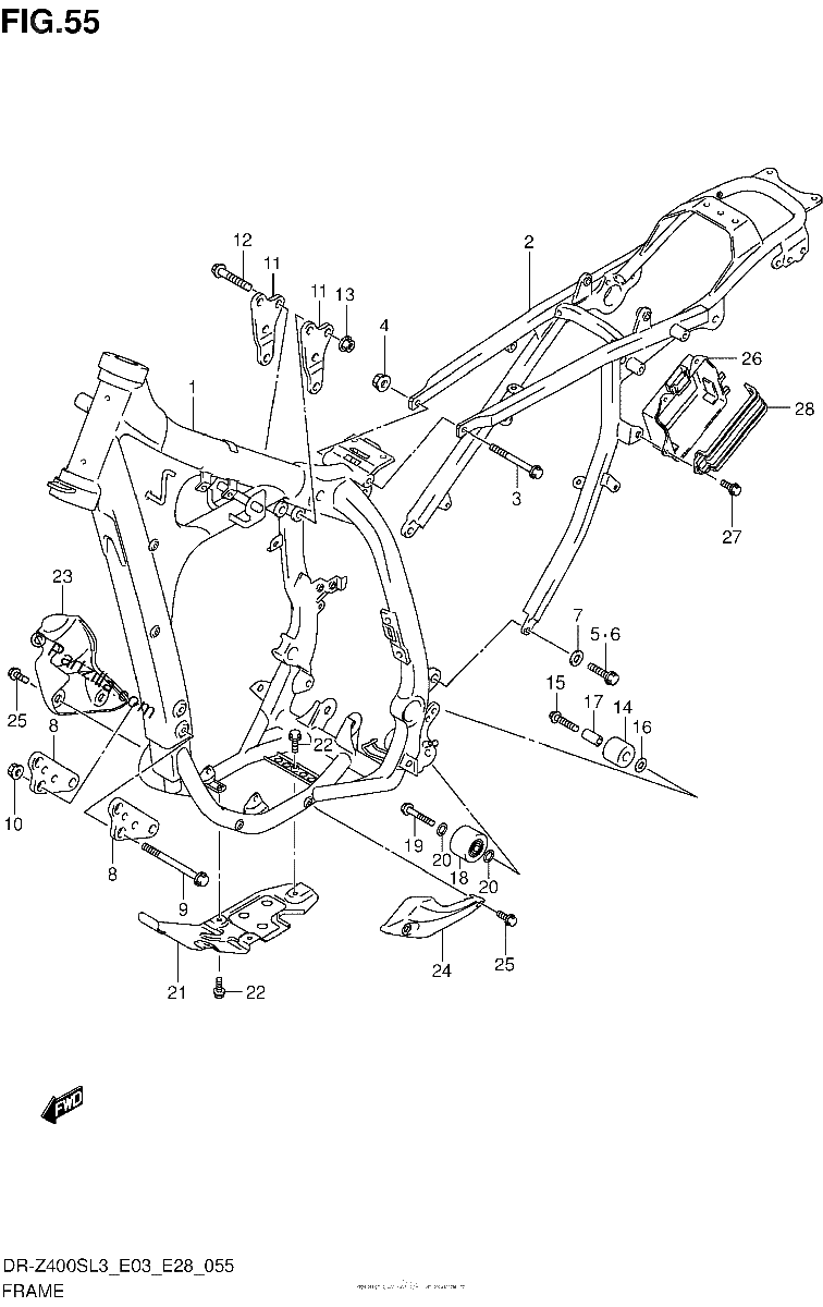 Diagrama de FRAME DR Z400SL3 E03