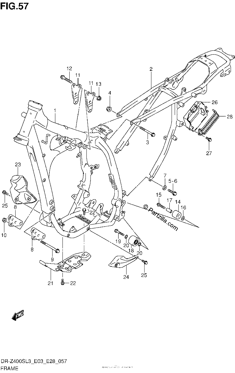 Diagrama de FRAME DR Z400SL3 E33