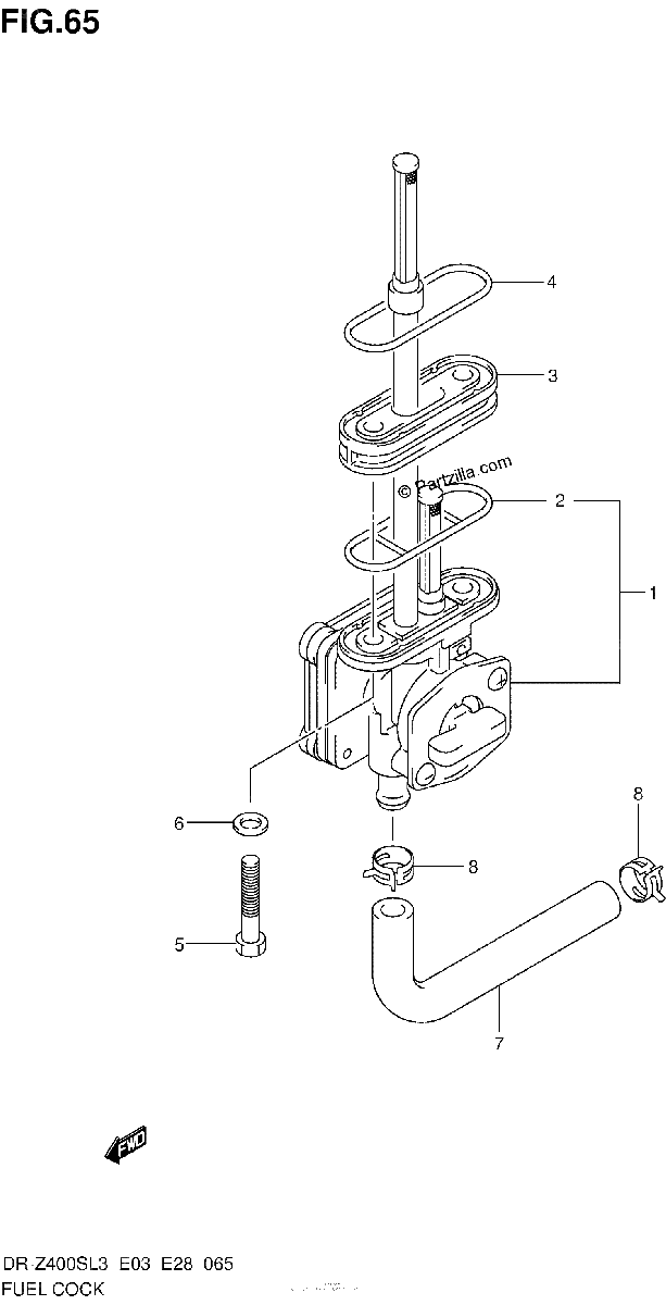 Diagrama de FUEL COCK DR Z400SL3 E03