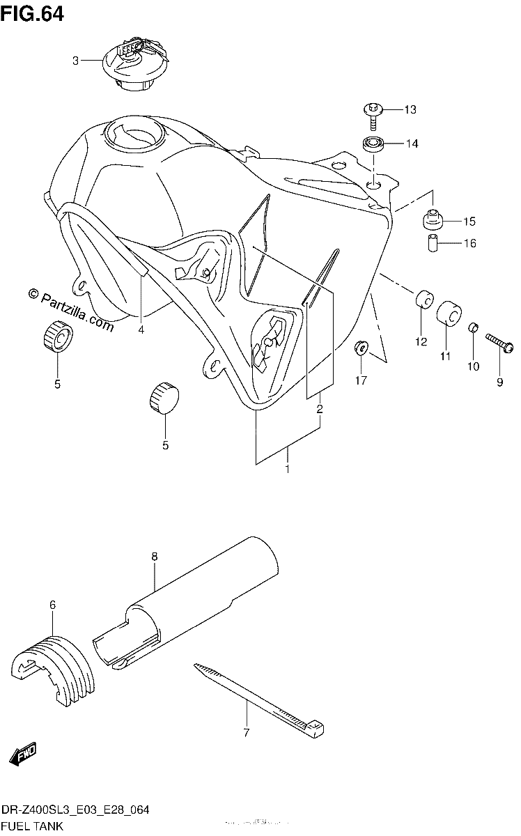 Diagrama de FUEL TANK DR Z400SL3 E33