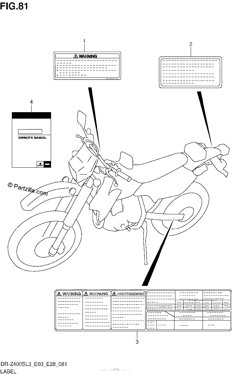 Diagrama de LABEL DR Z400SL3 E03