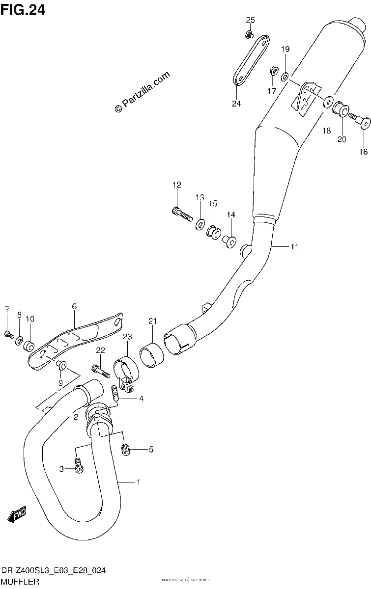 Diagrama de MUFFLER DR Z400SL3 E33