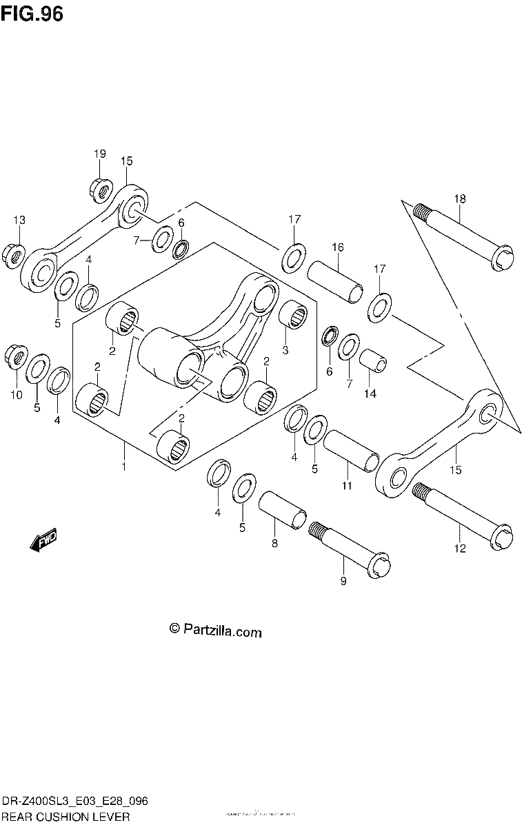 Diagrama de REAR CUSHION LEVER