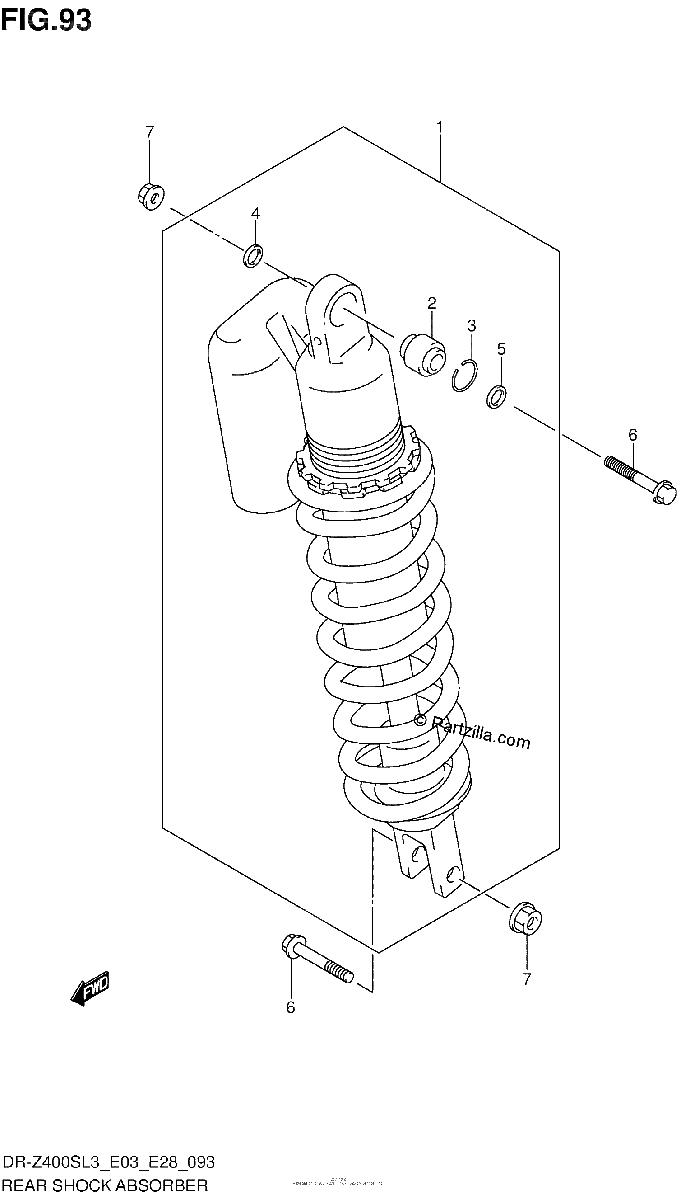 Diagrama de REAR SHOCK ABSORBER DR Z400SL3 E03