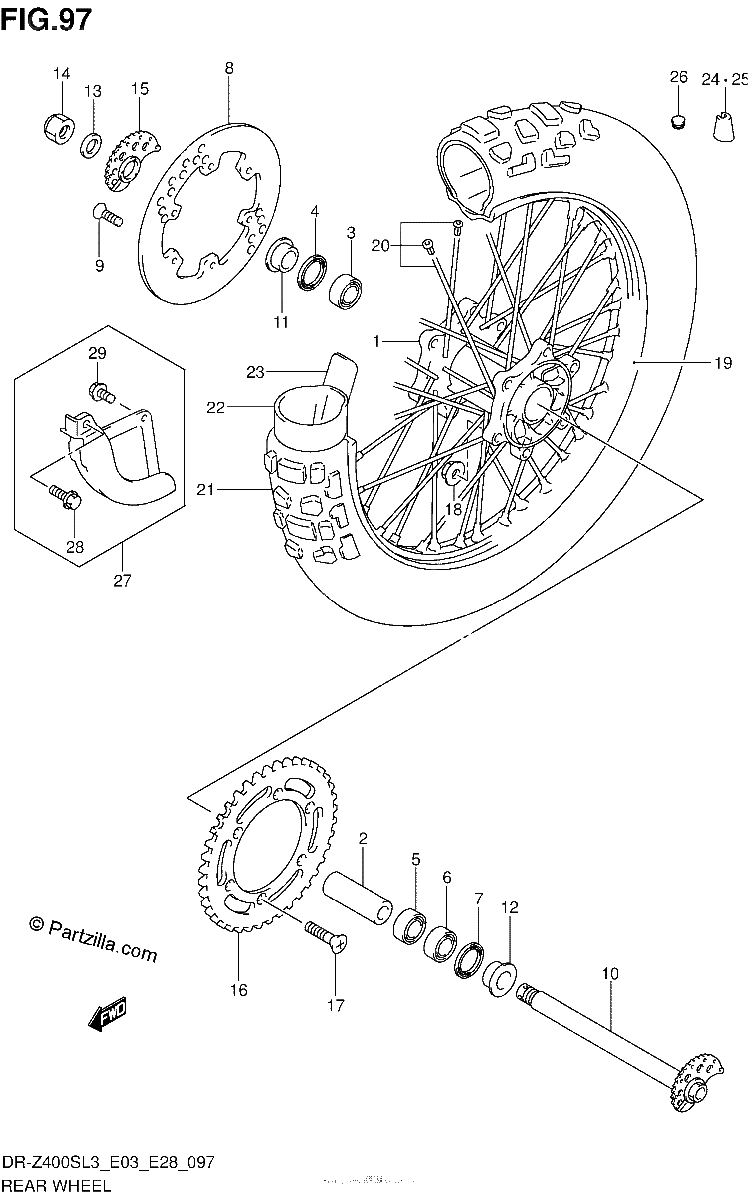 Diagrama de REAR WHEEL