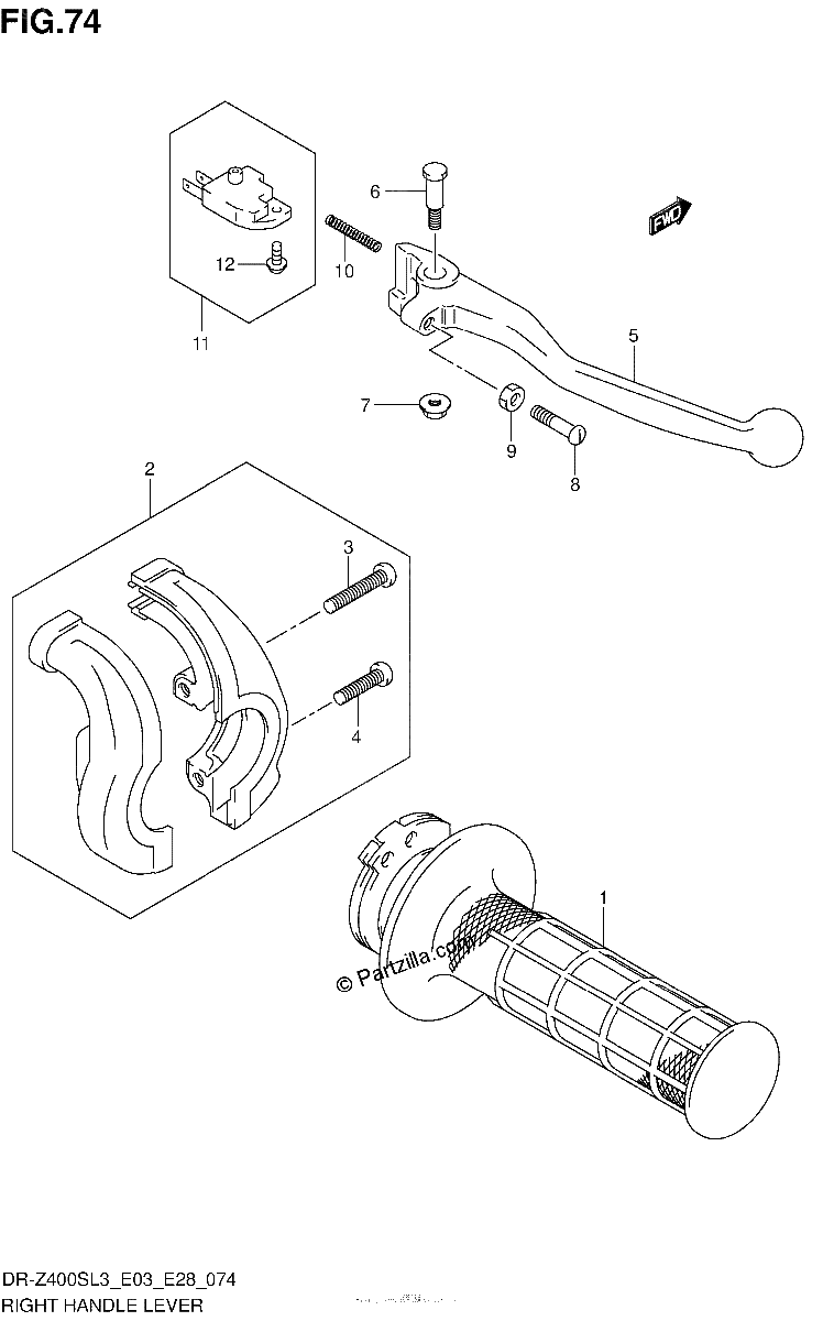 Diagrama de RIGHT HANDLE LEVER