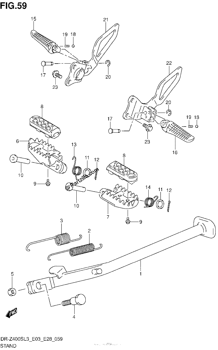 Diagrama de STAND DR Z400SL3 E28