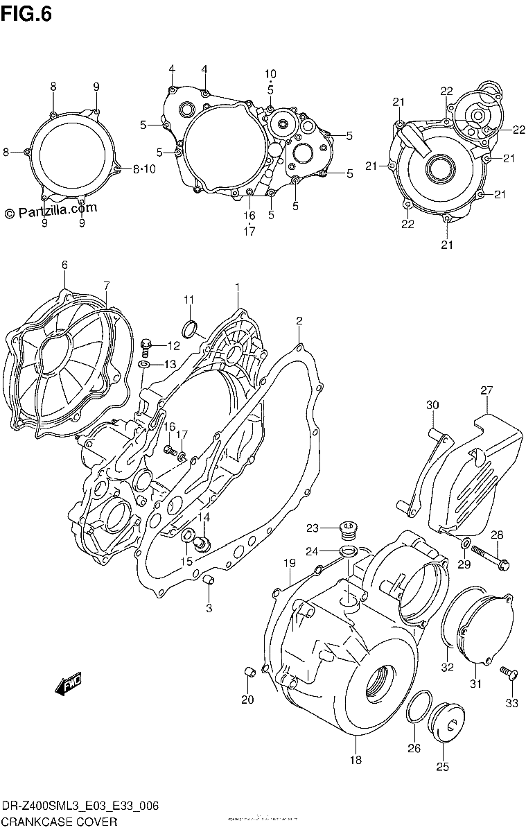 Diagrama de CRANKCASE COVER