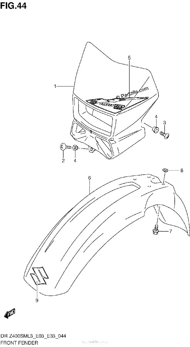 Diagrama de FRONT FENDER