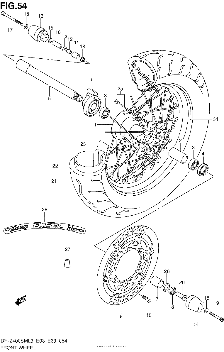 Diagrama de FRONT WHEEL
