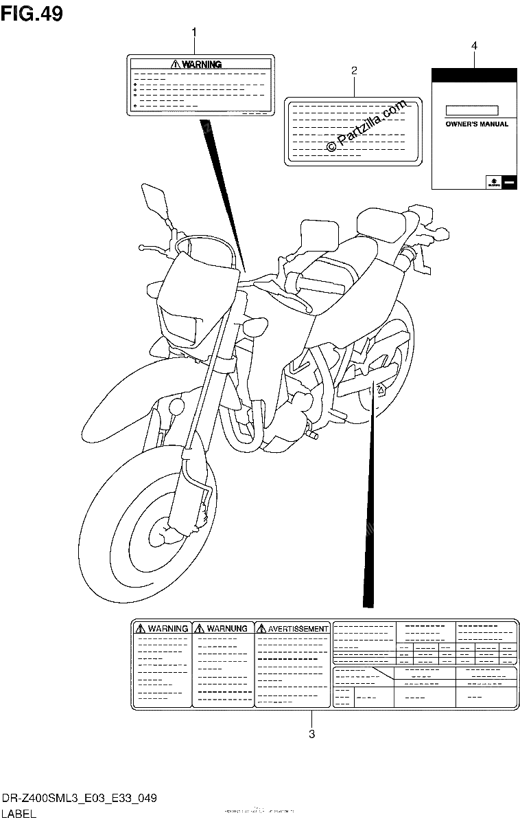 Diagrama de LABEL DR Z400SML3 E03