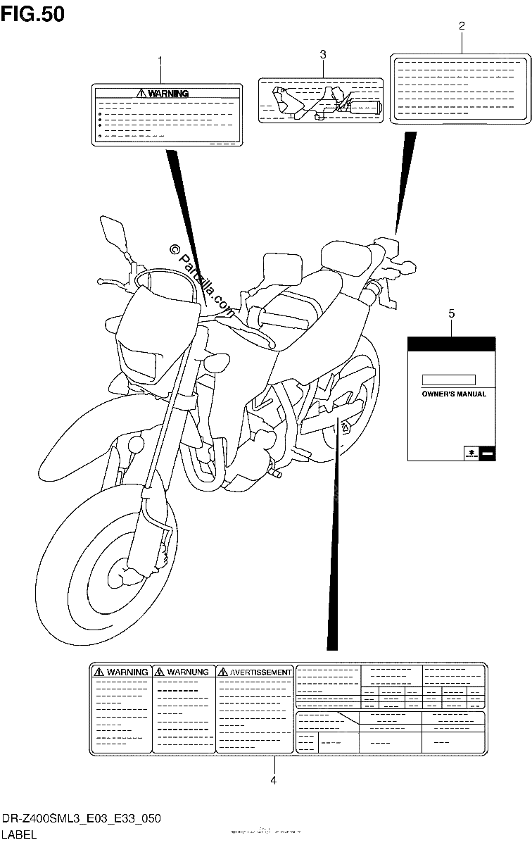 Diagrama de LABEL DR Z400SML3 E33