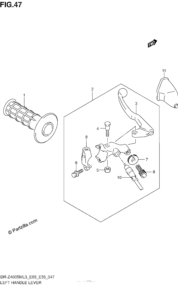Diagrama de LEFT HANDLE LEVER