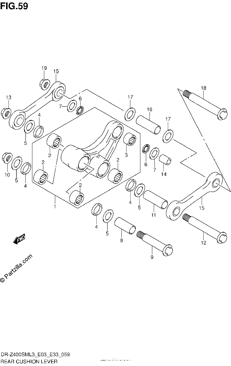 Diagrama de REAR CUSHION LEVER