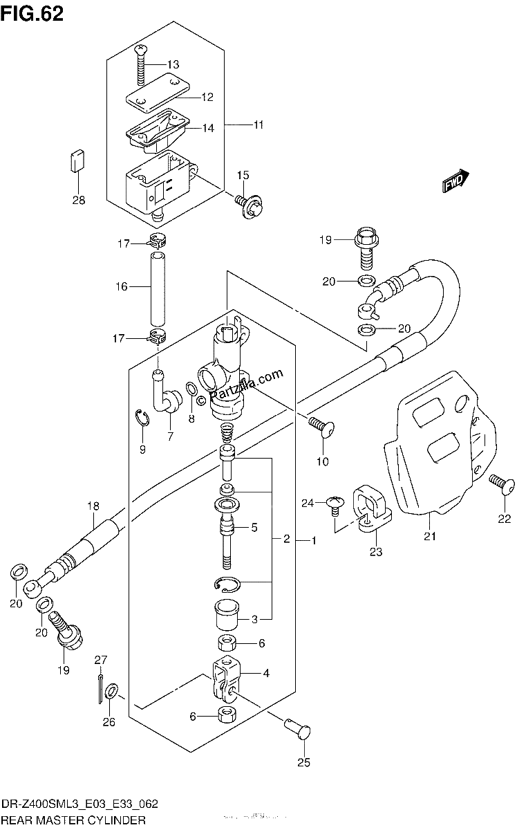 Diagrama de REAR MASTER CYLINDER
