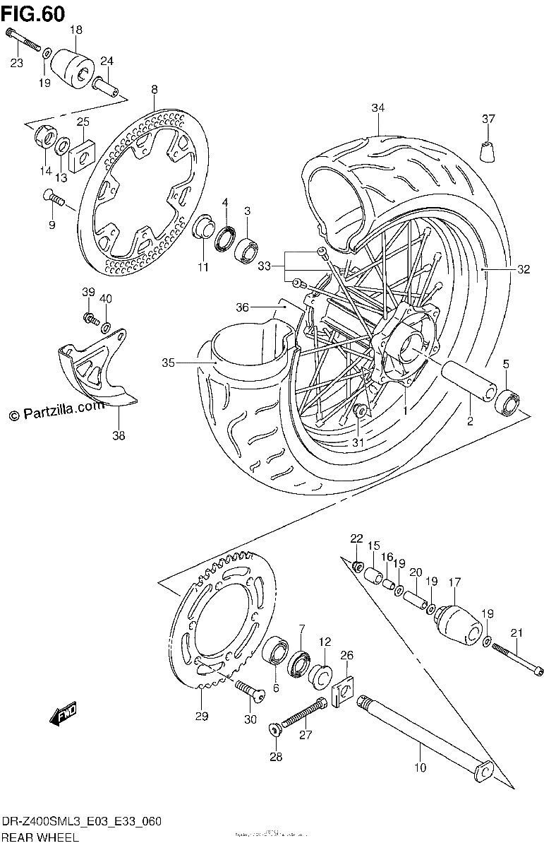 Diagrama de REAR WHEEL