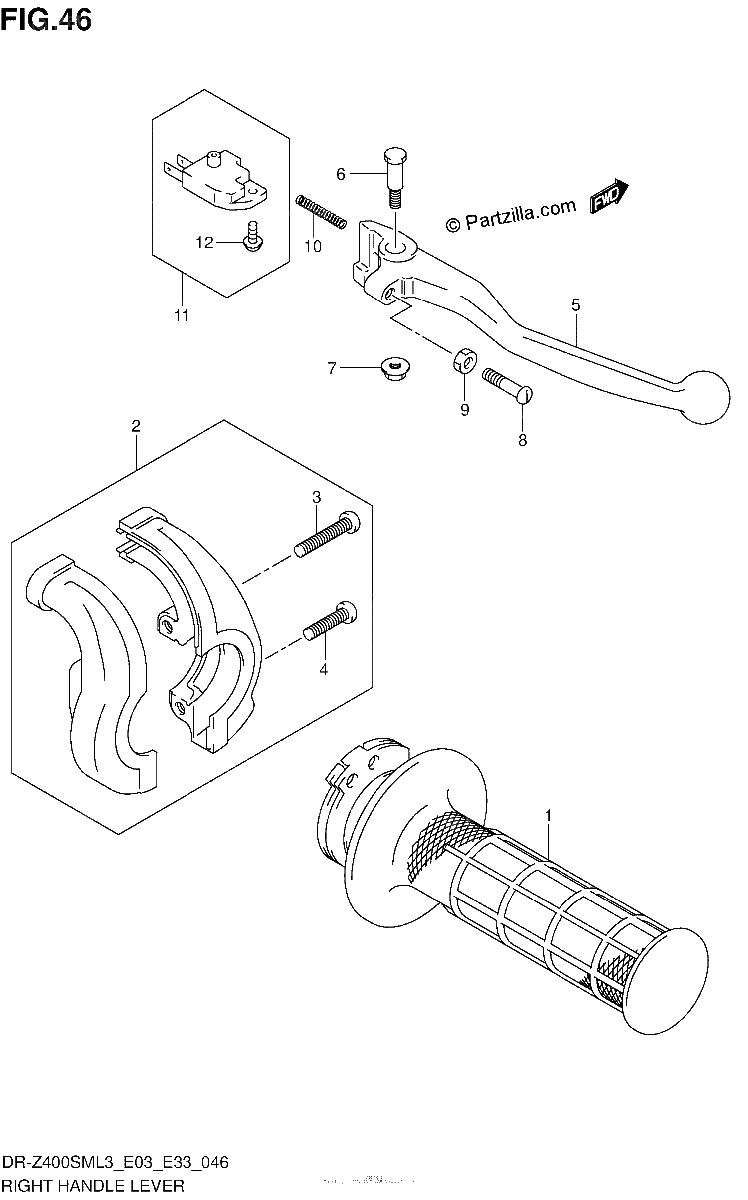 Diagrama de RIGHT HANDLE LEVER