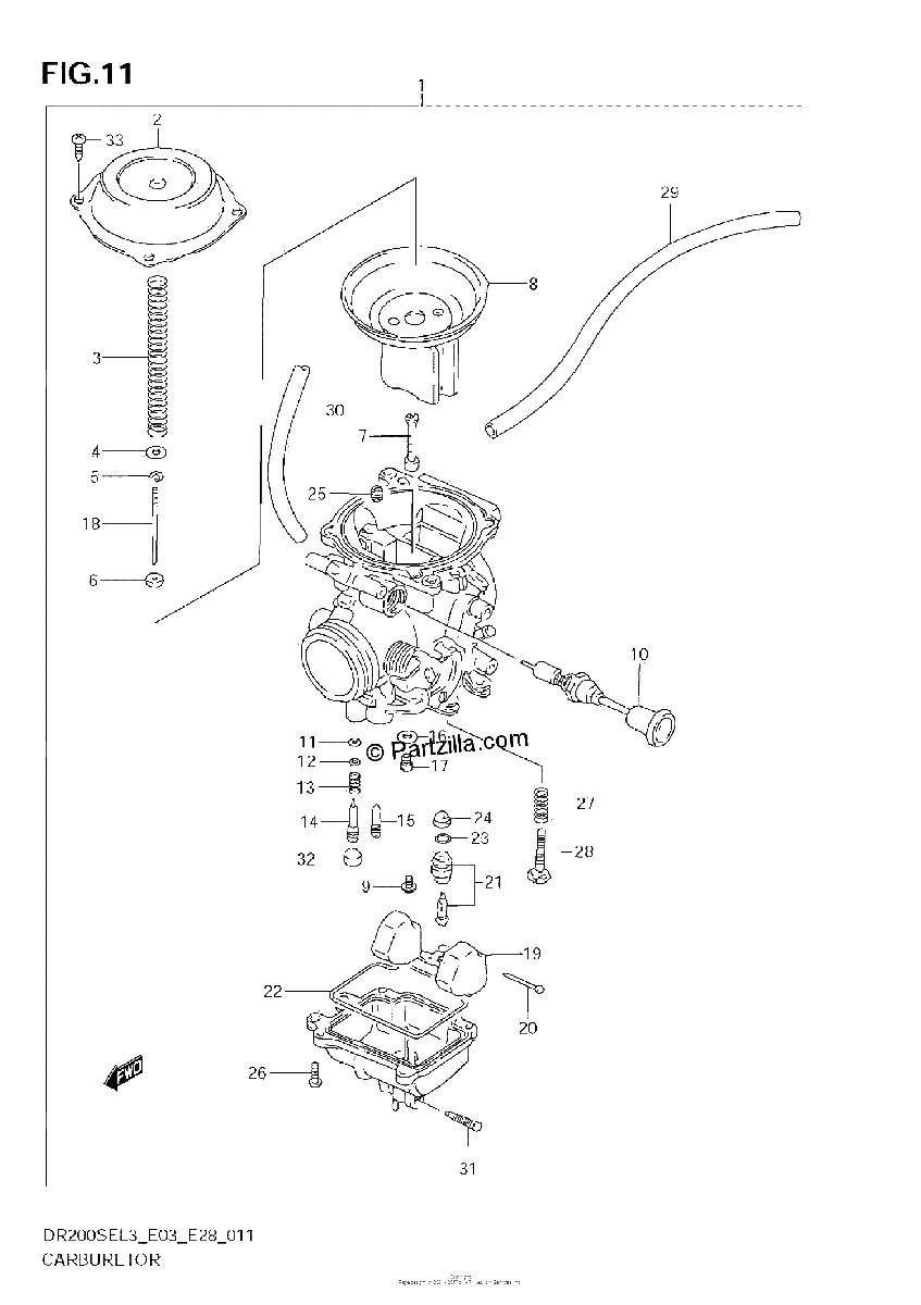 Diagrama de CARBURETOR DR200SEL3 E28