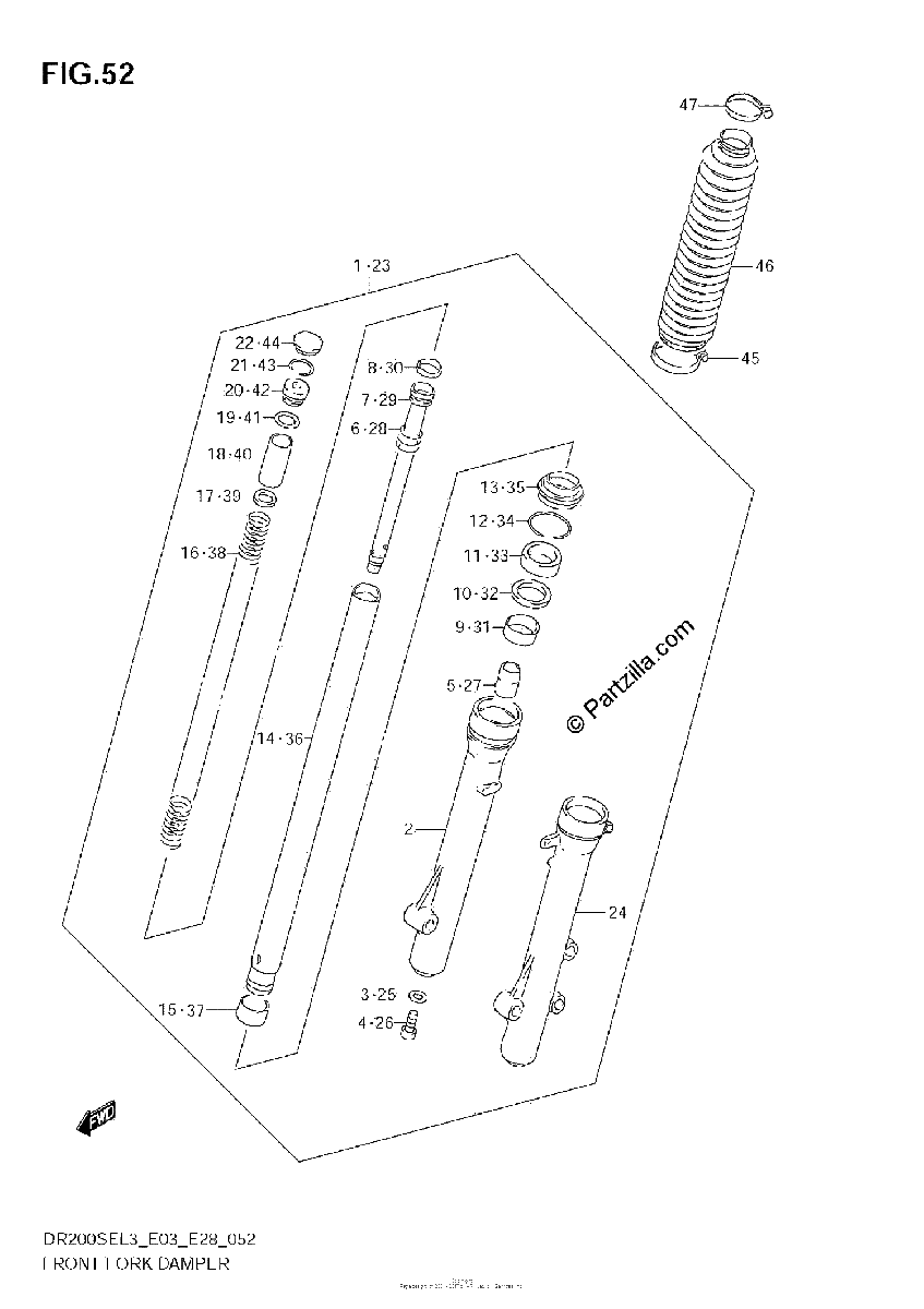 Diagrama de FRONT FORK DAMPER