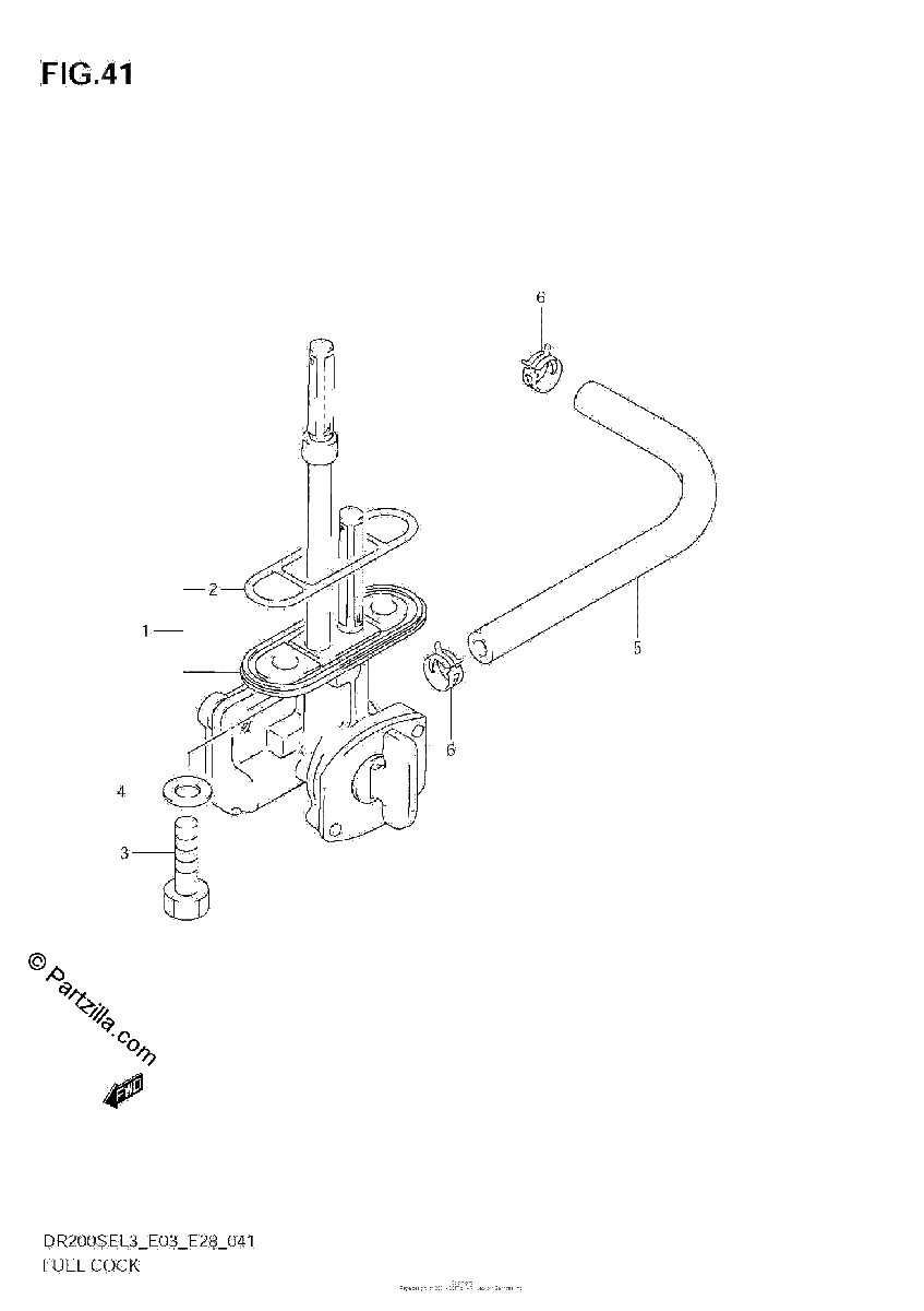 Diagrama de FUEL COCK DR200SEL3 E28