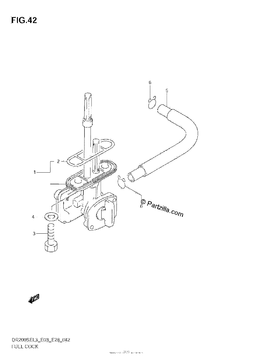 Diagrama de FUEL COCK DR200SEL3 E33