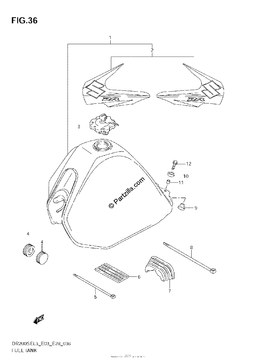 Diagrama de FUEL TANK DR200SEL3 E03
