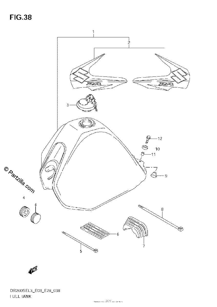 Diagrama de FUEL TANK DR200SEL3 E33