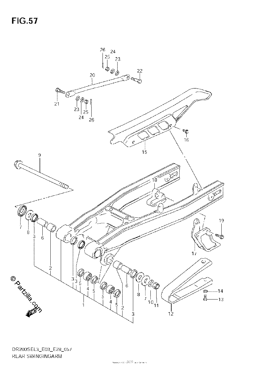 Diagrama de REAR SWINGINGARM
