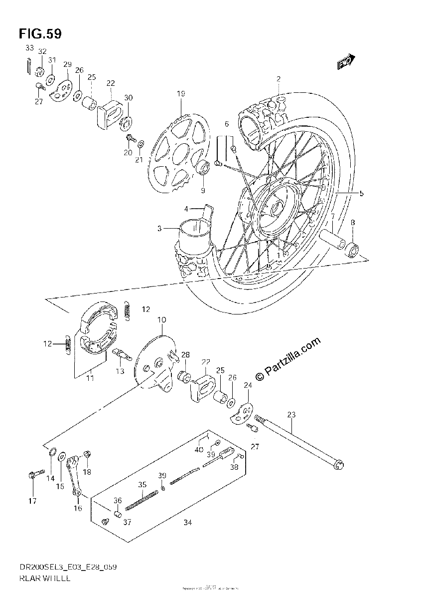 Diagrama de REAR WHEEL
