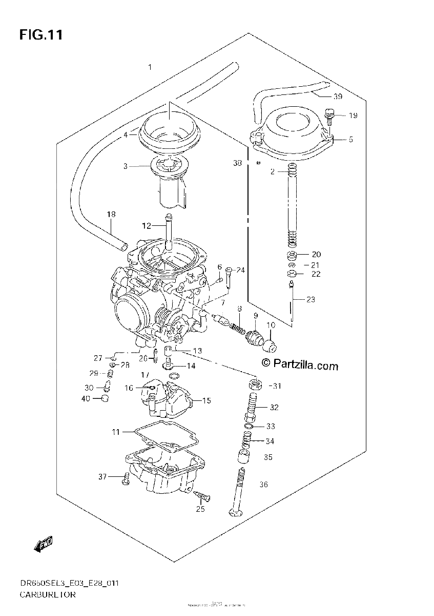 Diagrama de CARBURETOR DR650SEL3 E03