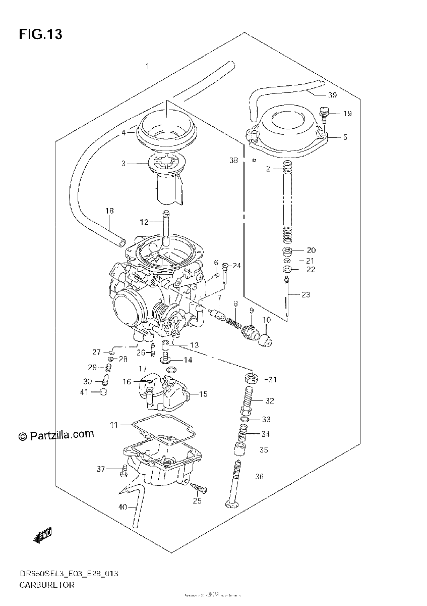 Diagrama de CARBURETOR DR650SEL3 E33