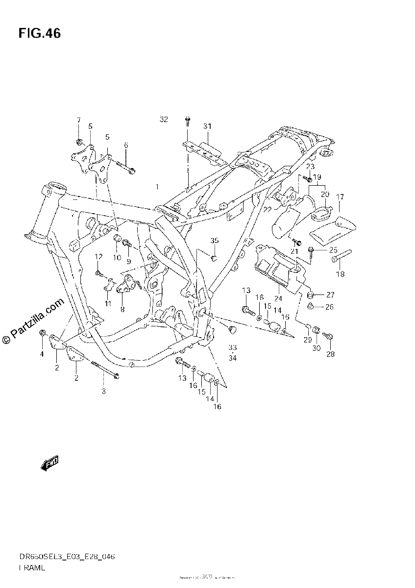 Diagrama de FRAME DR650SEL3 E33