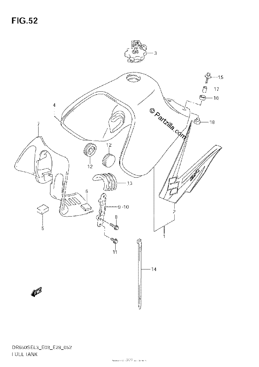 Diagrama de FUEL TANK DR650SEL3 E03
