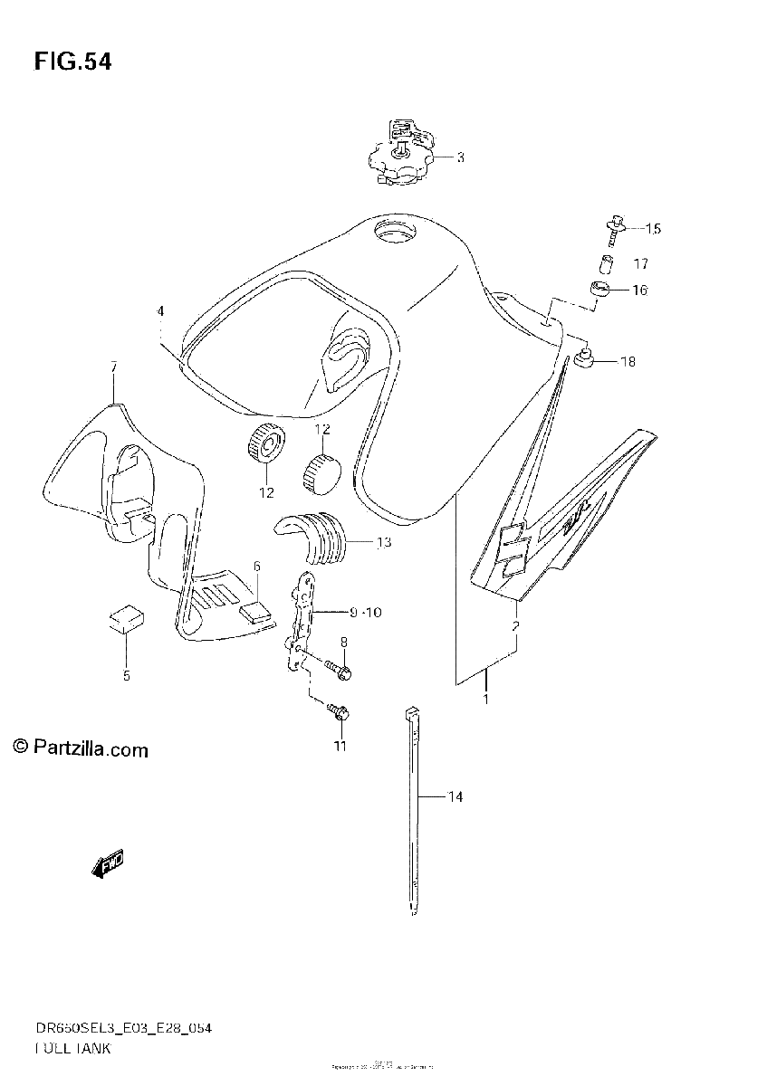 Diagrama de FUEL TANK DR650SEL3 E33