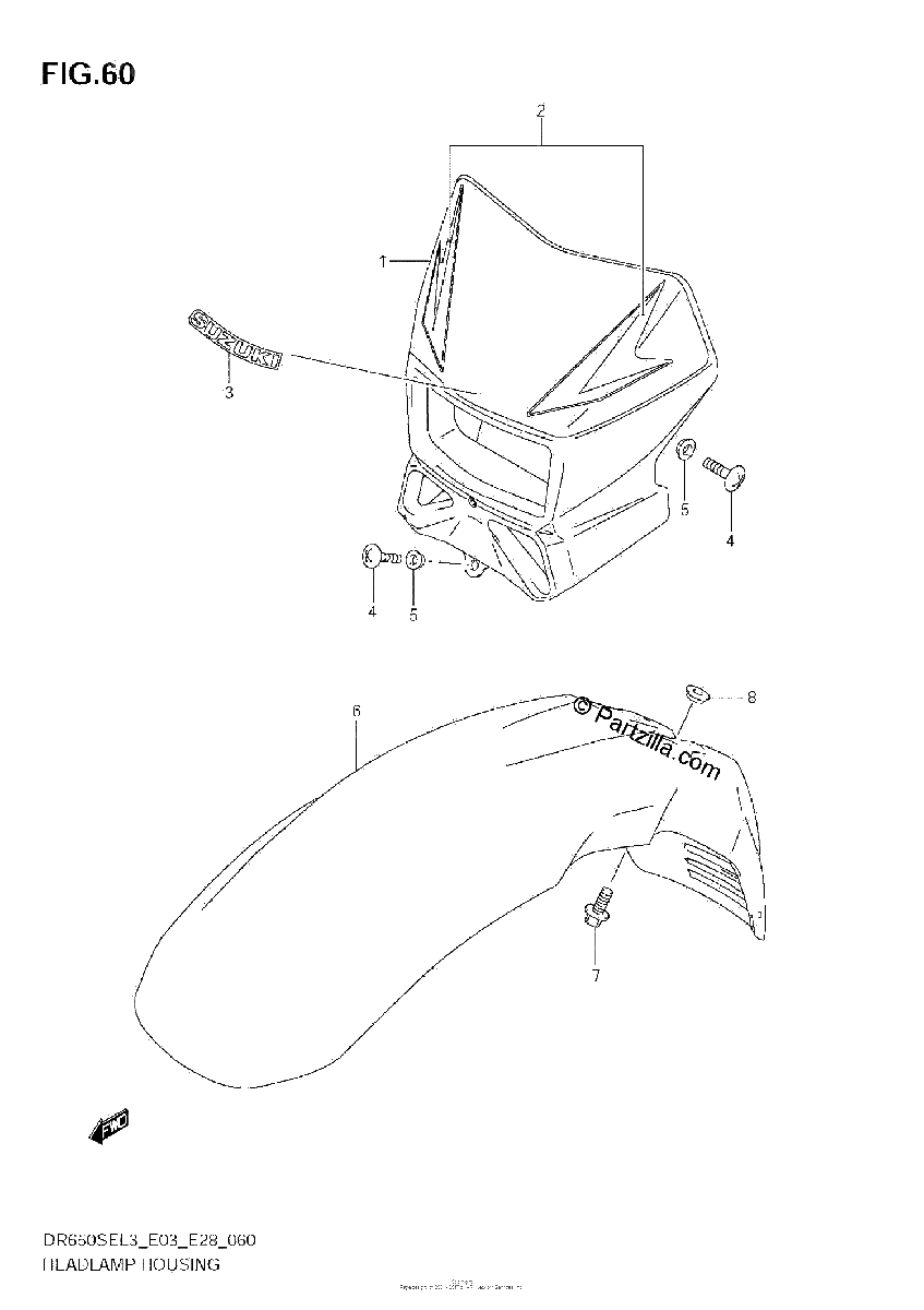 Diagrama de HEADLAMP HOUSING
