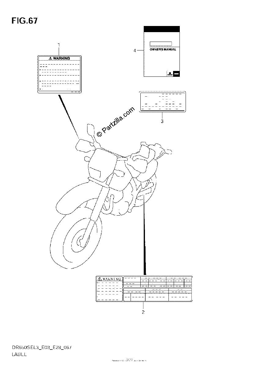 Diagrama de LABEL DR650SEL3 E03