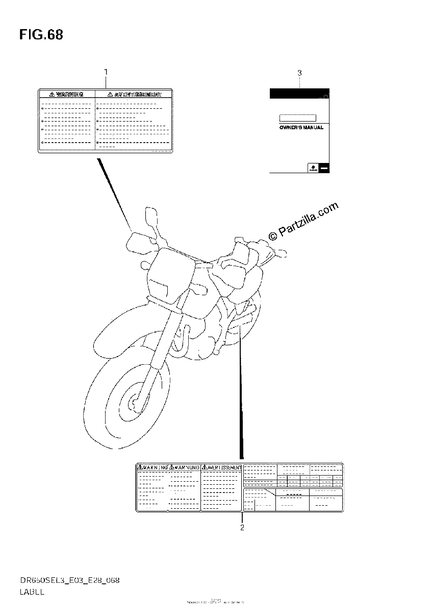 Diagrama de LABEL DR650SEL3 E28