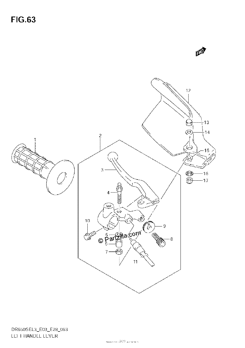 Diagrama de LEFT HANDLE LEVER