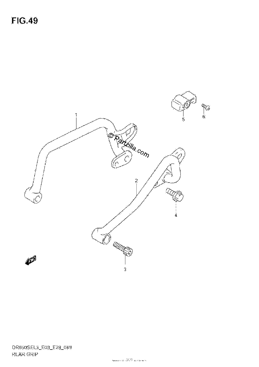 Diagrama de REAR GRIP DR650SEL3 E03