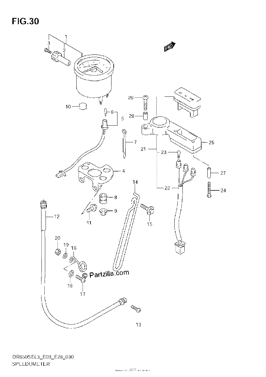 Diagrama de SPEEDOMETER DR650SEL3 E03
