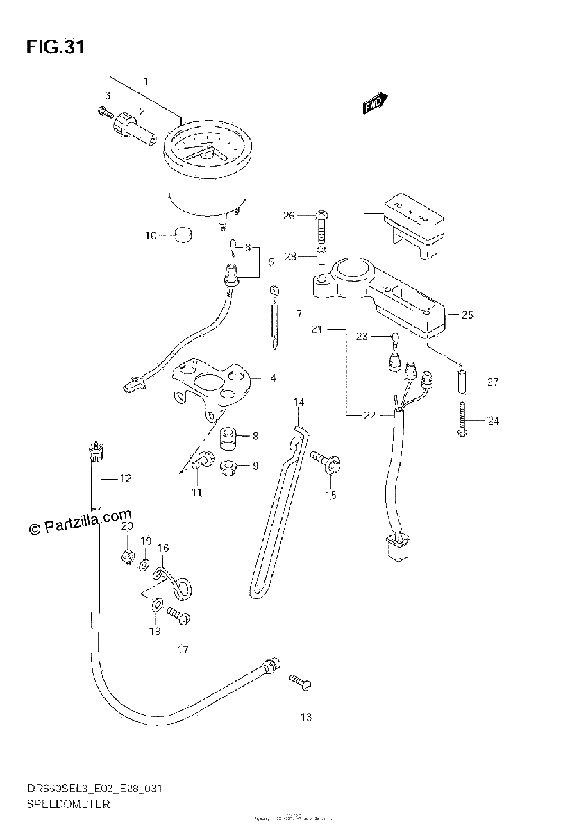 Diagrama de SPEEDOMETER DR650SEL3 E28