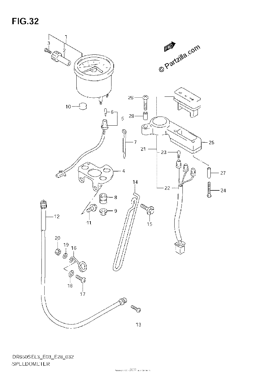 Diagrama de SPEEDOMETER DR650SEL3 E33