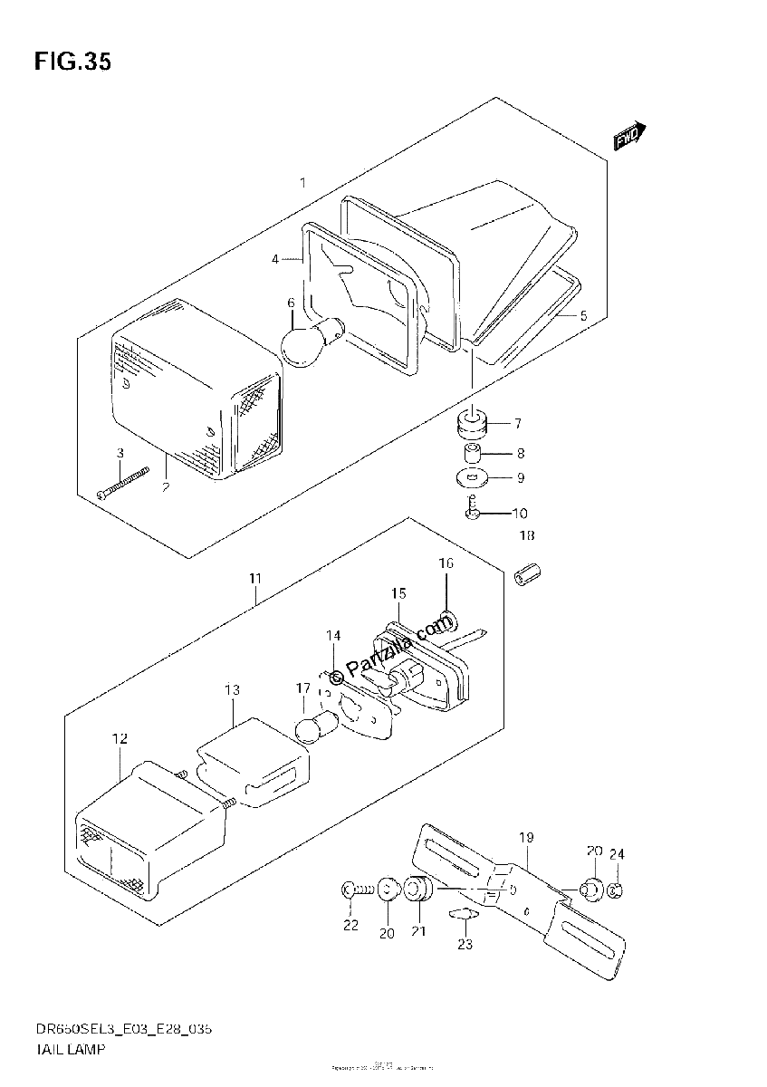 Diagrama de TAIL LAMP DR650SEL3 E03