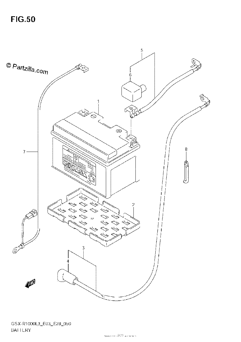 Diagrama de BATTERY GSX R1000L3 E33